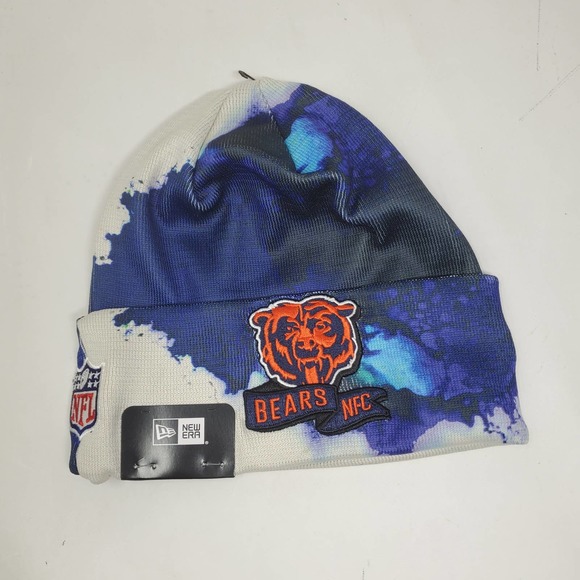 NEW New Era 2022 Sideline Ink Dye Cuffed Knit Hat - Chicago Bears "Bear" Logo - Picture 1 of 3